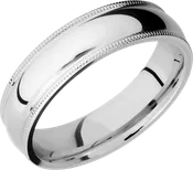 Cobalt chrome 6mm domed band with milgrain detail