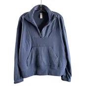 90 DEGREE BY REFLEX Size MEDIUM Dark Blue Kangaroo Pocket Polyester ACTIVE TOP