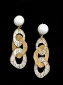 French Resin Dangling Triple Loop Earrings