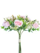 11" MINI ROSE BOUQUET-LT PINK
