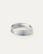 7" Dane Bangle Set 5-Pack - Silver