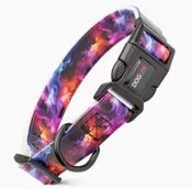 Biothane COLORFUL FOG / 15"-23", 1" Wide / Printed Dog Collar with Quick Release Buckle