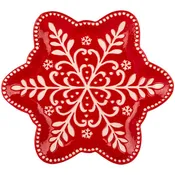 10.24in Red Snowflake Plate