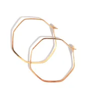 1.5 Inch Octagon Hoop Earrings