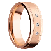 14K Rose Gold with Satin , Polish Finish