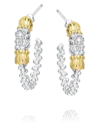 14KY/SS DIAMOND HOOPS