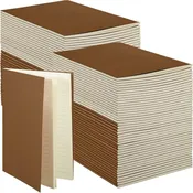 100 Pcs Kraft Notebook Journals 5.5 Inch x 8.3 Inch A5 Softcover Notebooks Bulk for Writing Sketch Office Notepad with 60 Pages 30 Sheets (Dark Brown,Lined)