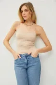 Basic Stretchy Sleeveless Cami Cream
