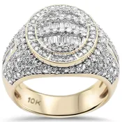 10K Yellow Gold Diamond Men's Ring