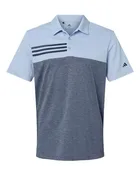 Heathered Colorblocked 3-Stripes Polo - HT Custom Designs