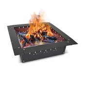 24" Square Fire Pit - Black Steel