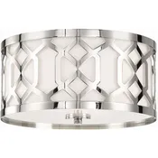 Crystorama Jennings Drum 3 Light 16.25 inch Polished Nickel Semi Flush Ceiling Light 2263-PN DISPLAY MODEL