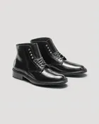 "Armstrong" Plain Toe Boot in Black Shell Cordovan, Barrie Last