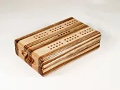 Compact Travel Cribbage – Zebrawood & Maple – 2 Player
