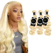 Hair Control Studio Blonde Body Wave 3 Bundles Human Hair Extensions Bundle Deals