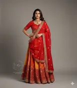 Bright Red Lehenga Set