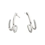 Sterling Silver Diamond Earrings