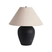 Aged Black Terracotta Table Lamp