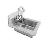 14" x 16.5" Hand Sink with Faucet and Strainer