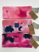 C.C Beanie Tie Dye Head Wrap w/Rubber Patch, new/NWT (Fuchsia/Pink available)