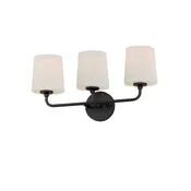 Maxim Three Light Bath Vanity in Black from the Bristol collection - 12093SWBK