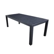 California Aluminum Rectangular Grey Dining Table