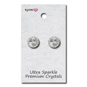 13mm Center Stone Clear Post Earrings