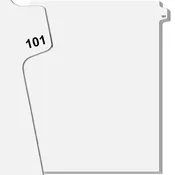 "101" Individual Number Avery Style Tabs [Letter, Side, Uncollated] - 25/Pk