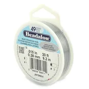 0.015" Satin Silver 49 Strand Beadalon Wire (30ft)