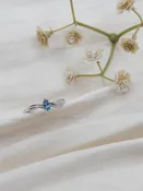 10K White Gold Fashion Aquamarine Gemstone Ring
