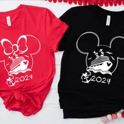 2024 Disney Cruise Vacation Shirts, Family Matching Mickey &amp; Minnie Mouse T-shirts for Parents and Kids