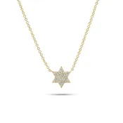 0.12 ct Pave Diamond Star of David Pendant Necklace