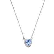 Blue Glitter Heart Necklace