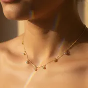 Minimalistic Dangling Birthstone Necklace, Custom Family & Mom Necklace