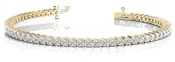 10 Carat Yellow Gold Diamond Tennis Bracelet