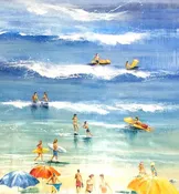 “Beach” by Farrell Douglas, size 50" x 50" — Framing Wholesalers, Inc.
