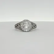 14K White Gold Diamond Engagement Ring