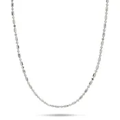 1.0mm Bar Ball Chain in White Gold