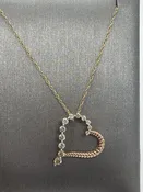 10K Rose Gold Diamond Heart Necklace