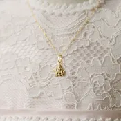 14k Gold Angel Charm & Chain