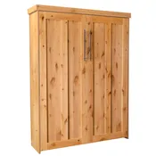 Contemporary Face Murphy Bed Vertical Queen Custom Knotty Alder Natural Stain Discounted (VQ107-KNTY)