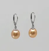 Golden fresh water pearls in white gold
