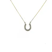 10 Karat yellow gold diamond horseshoe neckalce with .09 carats 160-00239