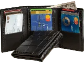 Black Alligator Trifold Wallet