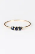 14k 3S Blue Sapphire Ring