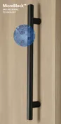 Anti-microbial - MicroBlock™ -  Pro-Line Series: Ladder Pull Handle - Back-to-Back, Matte Black Powder Coated Finish, 316 Grade Stainless Steel Alloy