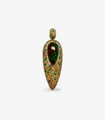 Black Opal, Fancy Color Diamond & Emerald Pendant