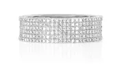 14K Diamond Cigar Band Ring, White Gold