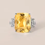 12.76 CT Yellow Sapphire Three-Stone Ring