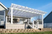 16x16 Vinyl Pergola Kit With Solid Roof Panels - White
